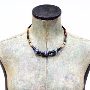 VTG 70's African Trade Bead Tribal Ethnic Necklace